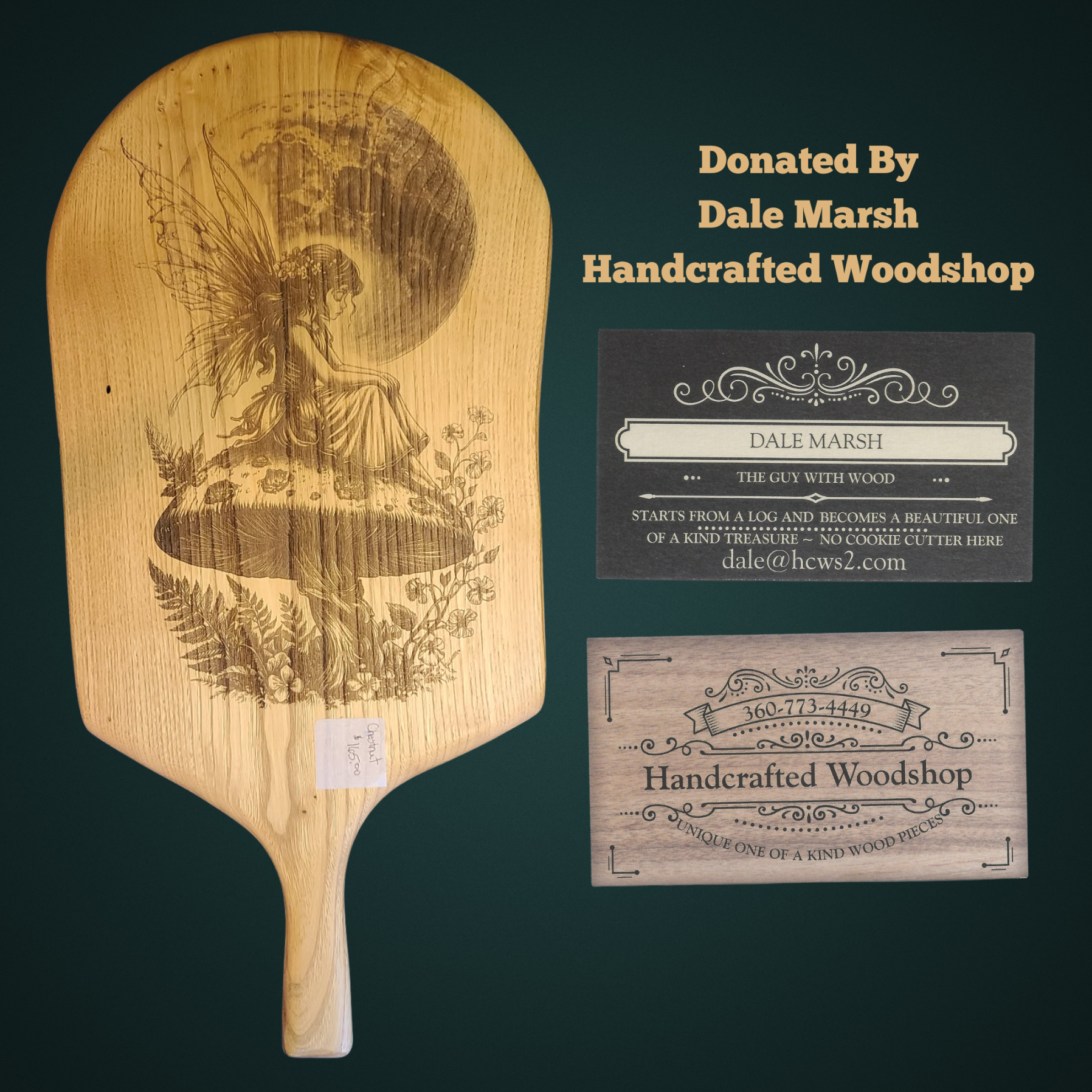 Hand-Crafted Etched Charcuterie Board by Dale Marsh, Handcrafted Woodshop